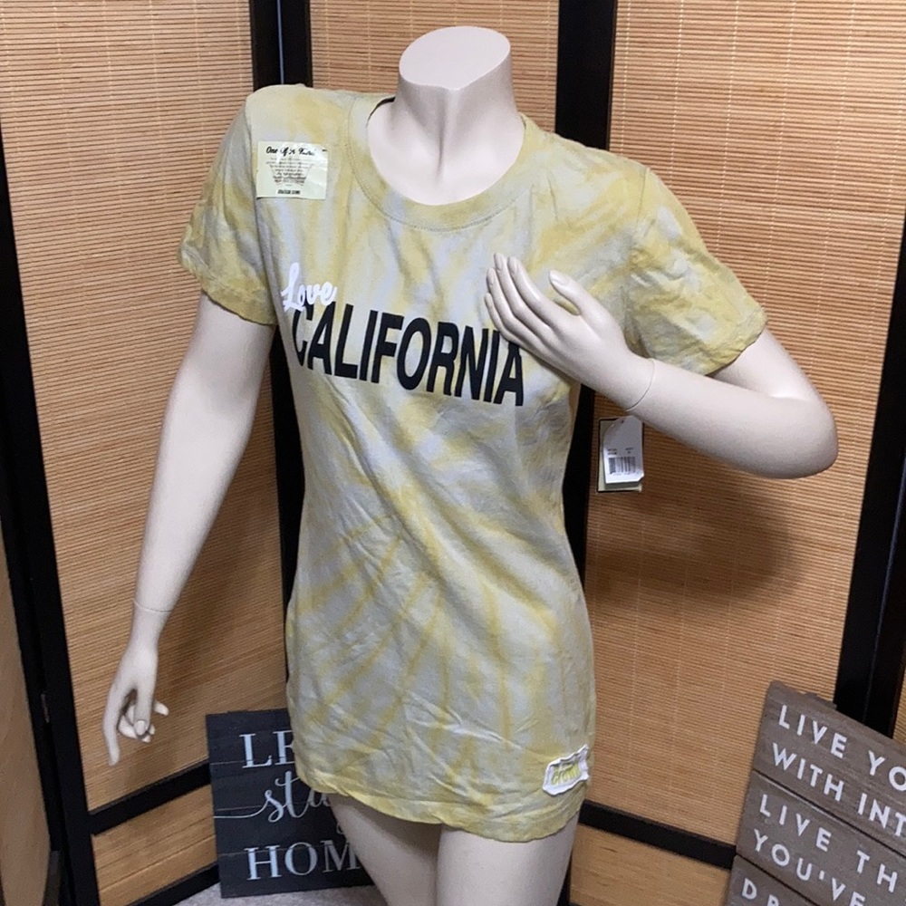 American crown love California yellow tie dye tee
